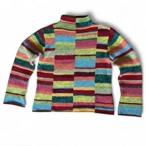 Vintage Talbots Patchwork Turtleneck Sweater